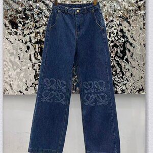 Loewe Anagram Embellished Wide-Leg Jeans